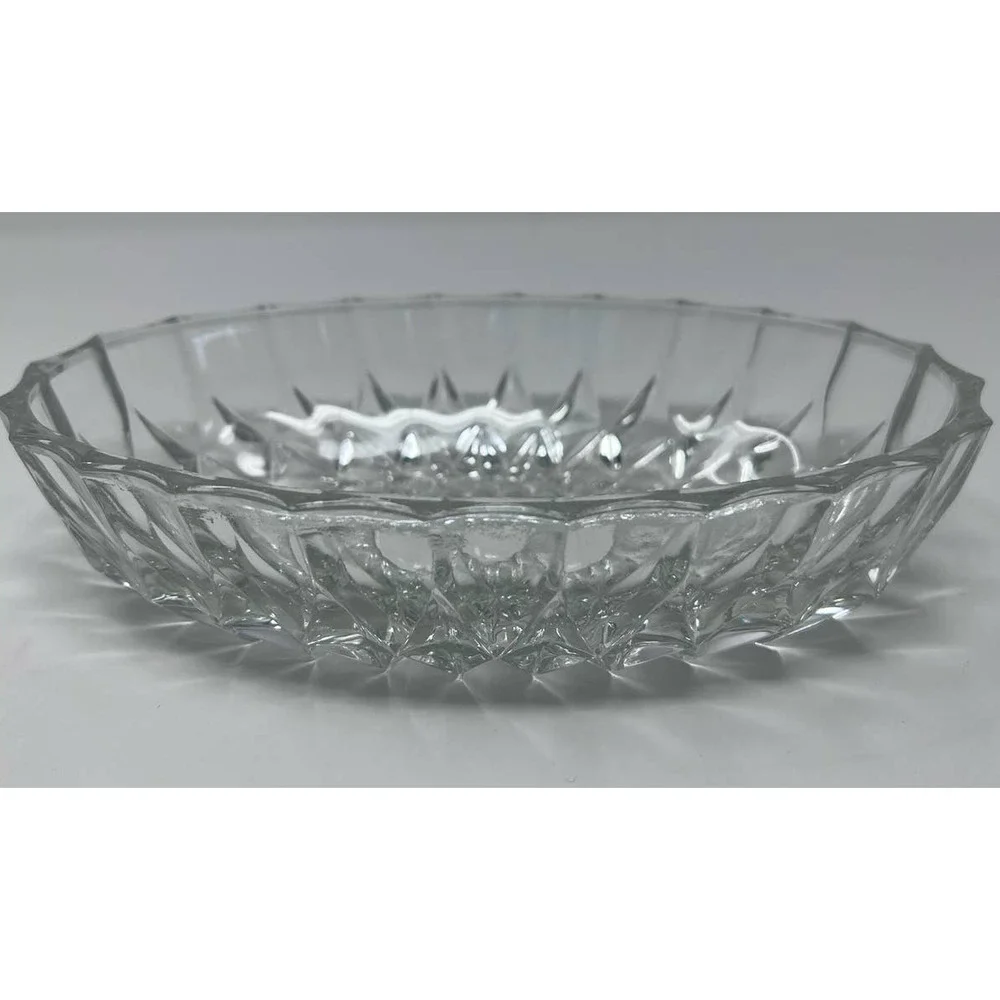 Clear Diamond Cut Oblong Dish 7‎ 1/2